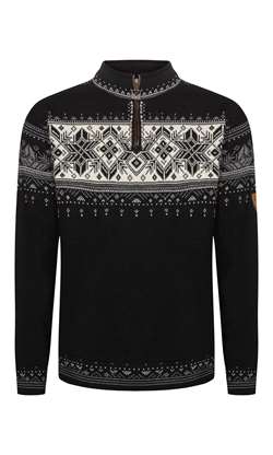 Dale of Norway Blyfjell Unisex Sweater - Black Smoke/Off White/Light Charcoal